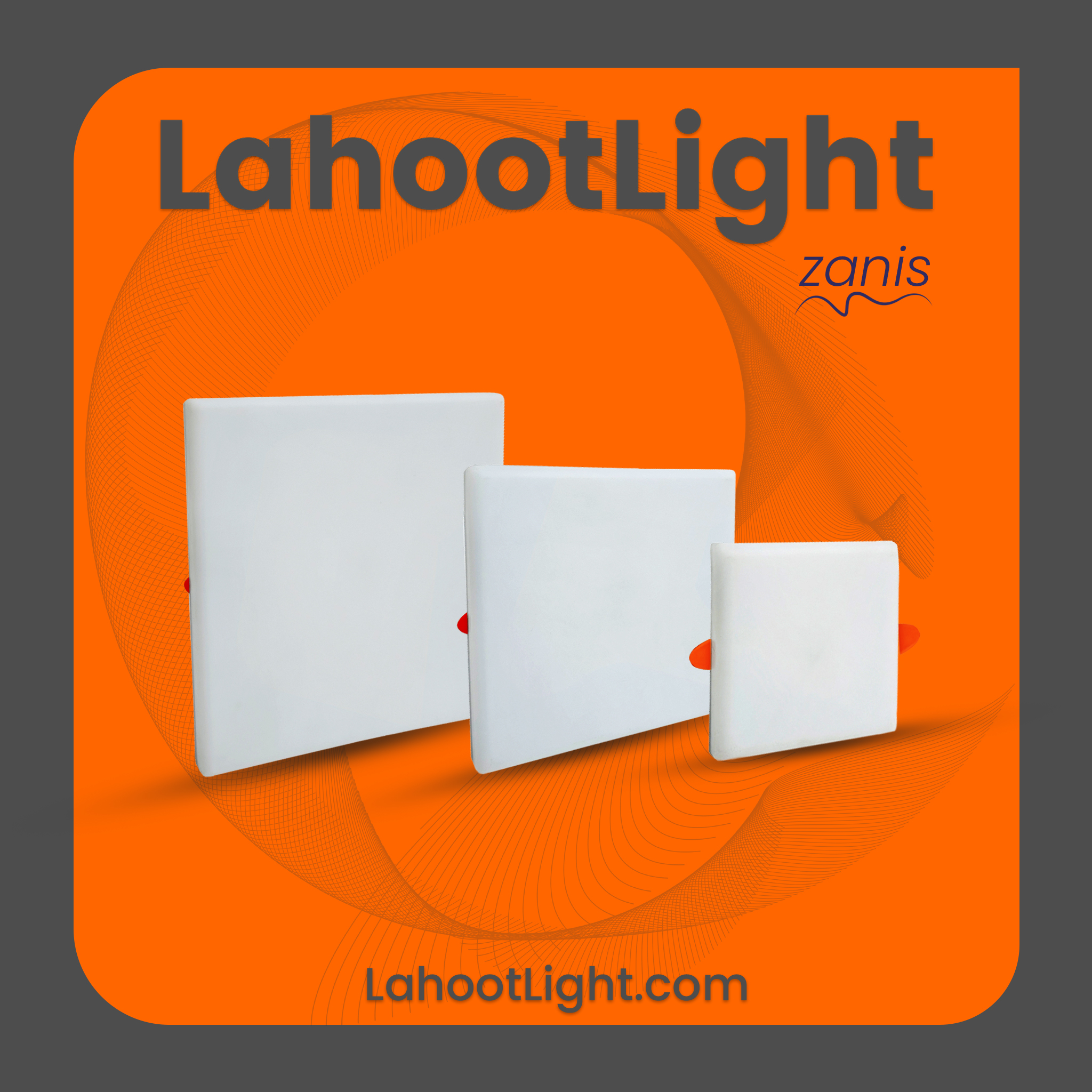 پنل فول لایت توکار مربع زانیس