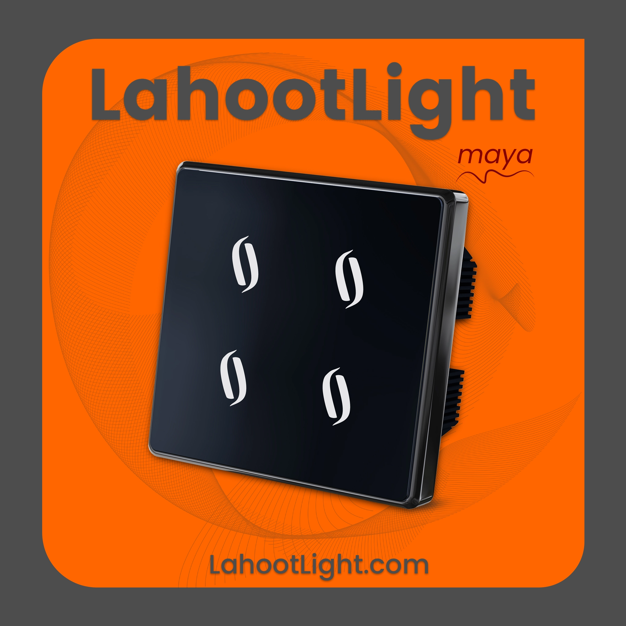 کلید لمسی چهار پل فلونا مشکی گراویتی