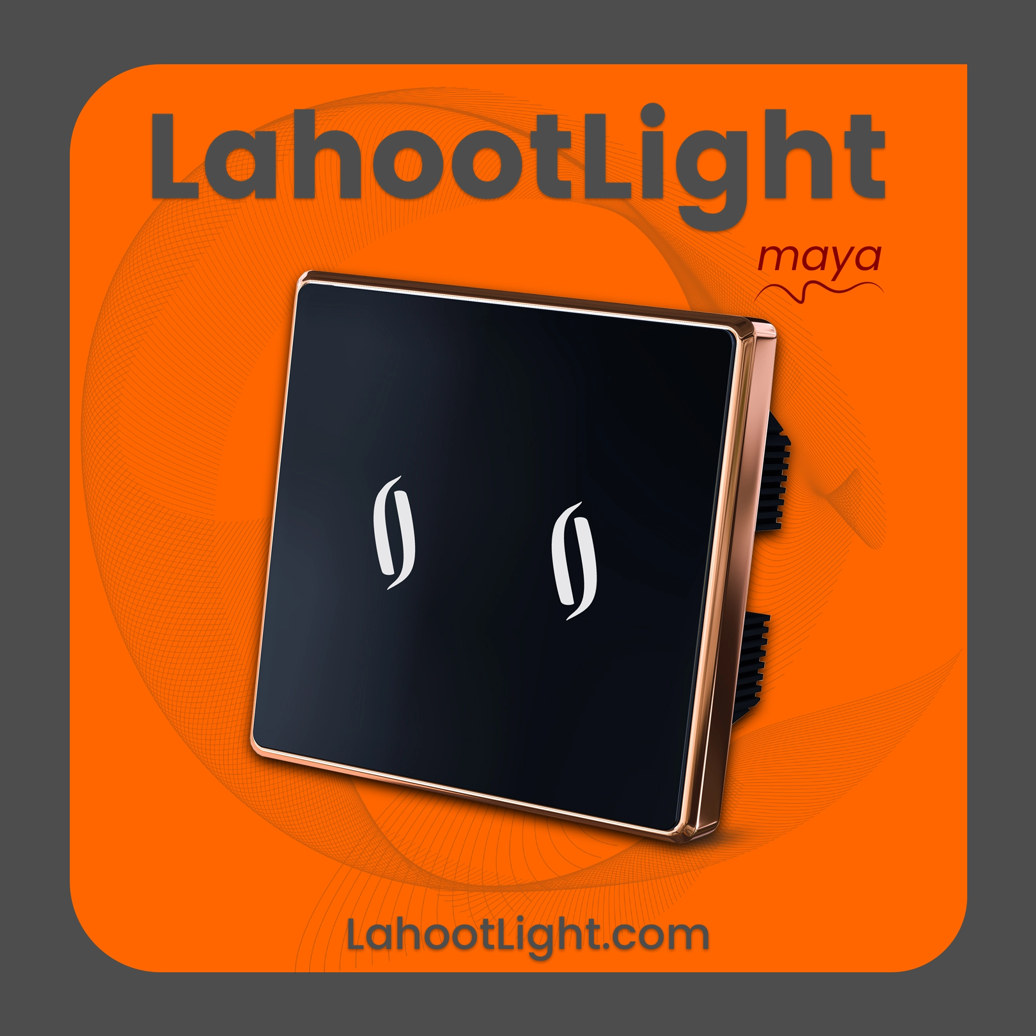 کلید لمسی دو پل فلونا مشکی گراویتی