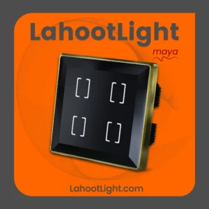 کلید لمسی چهار پل هوشمند آریس مشکی کلاسیک