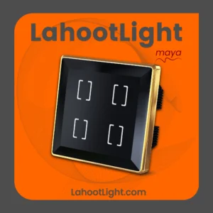 کلید لمسی چهار پل آریس مشکی کلاسیک