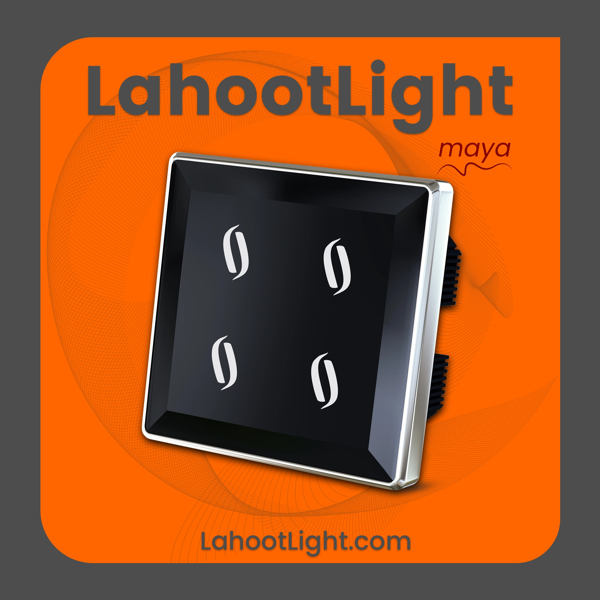 کلید لمسی چهار پل آریس مشکی گراویتی